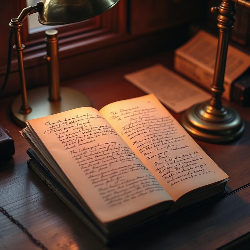 Archival manuscript on desk